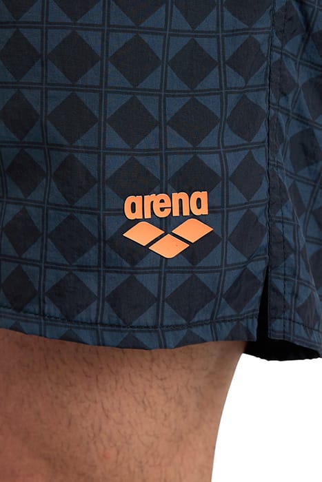 MEN'S ARENA 50TH BEACH BOXER BLACK MULTI-BLACK-WHITE 9