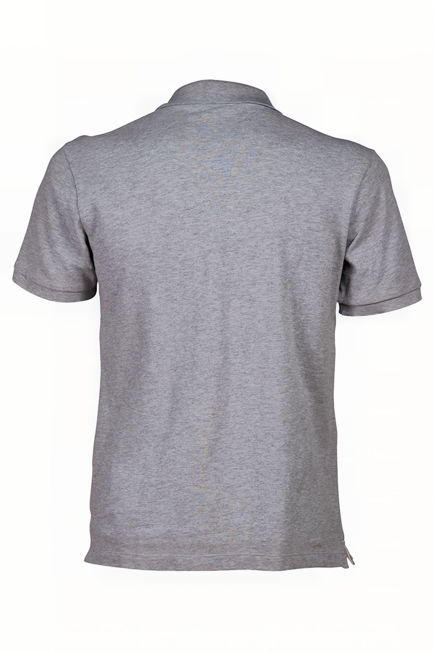 MEN'S POLOSHIRT SOLID COTTON PIQUET MEDIUM GREY HEATHER-WHIT 5