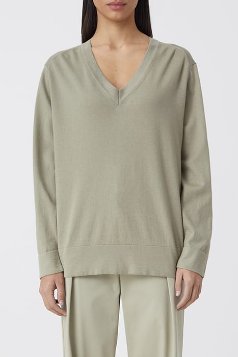VNECK LONG SLEEVE GREY MARBLE 1
