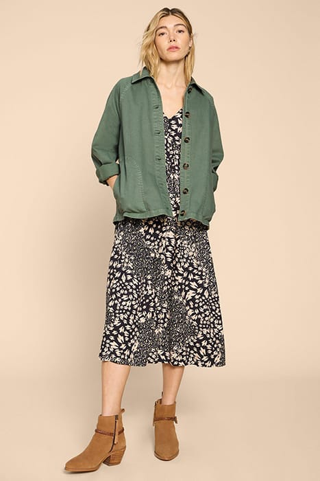 EDEN DENIM JACKET MID GREEN 1