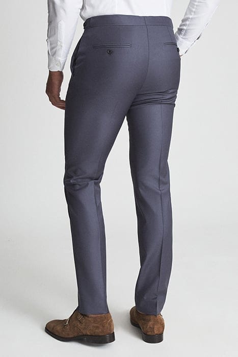 HIKED WOOL SUIT PANTS — BLUE 2