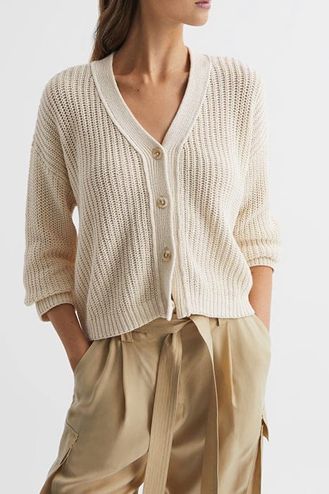 ADEENA-CHUNKY CARDIGAN NEUTRAL 1