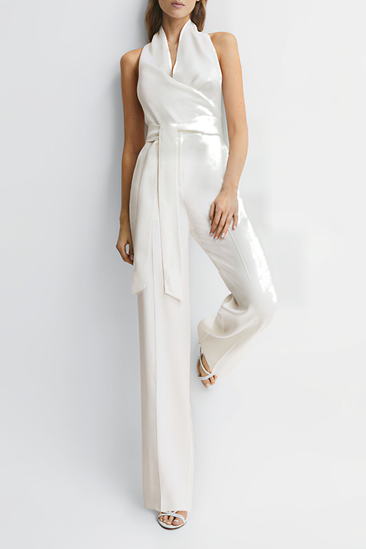 CARMEN LINEN JUMPSUIT — WHITE 5