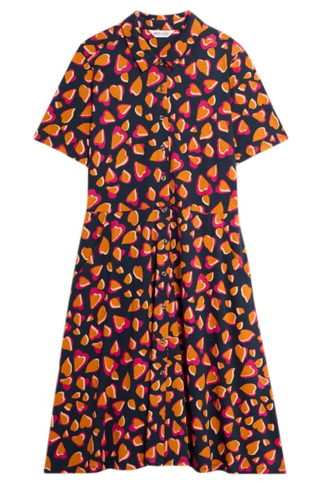 RIA JERSEY SHIRT DRESS NAVY PRINT 1