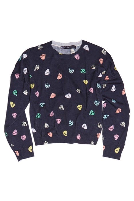 BLACK WOOL SWEATER WITH ELECTRIC BIMBA PRINT 3