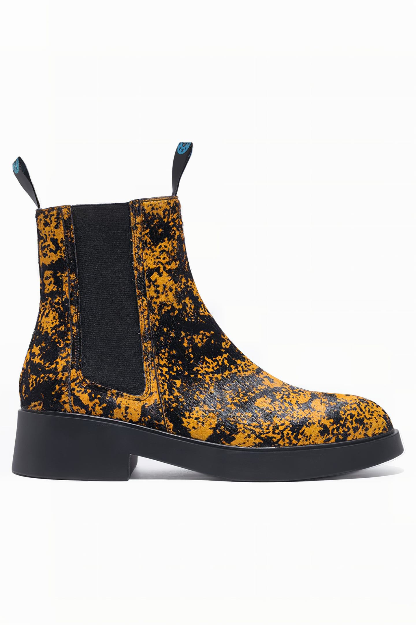 ORANGE FUR LEATHER ANKLE BOOT 1