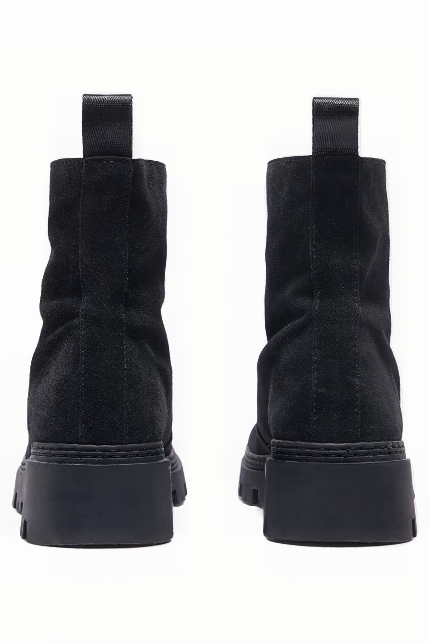 BLACK SPLIT LEATHER ANKLE BOOT 4