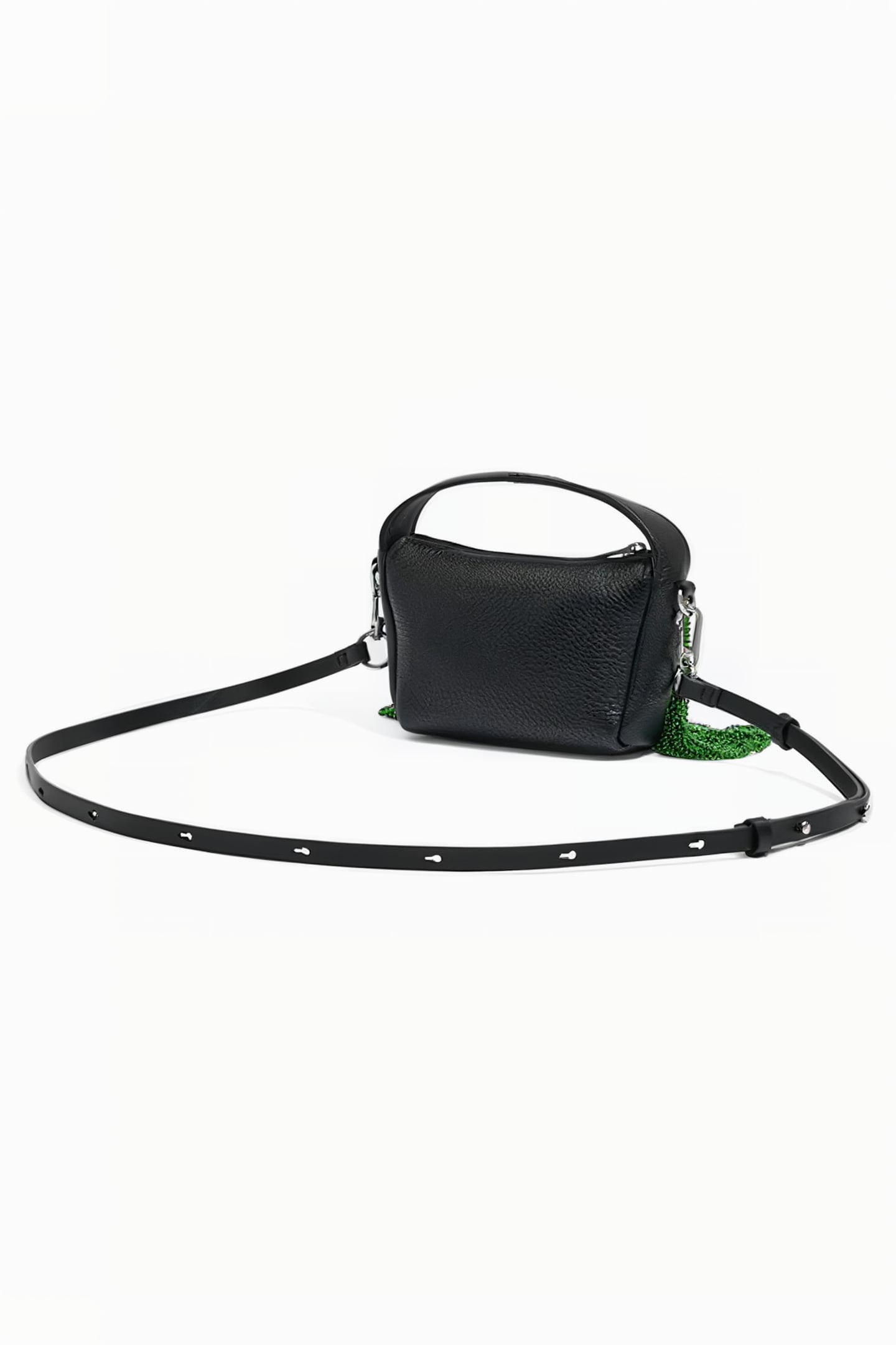 XS BLACK LEATHER HOBO BAG 2