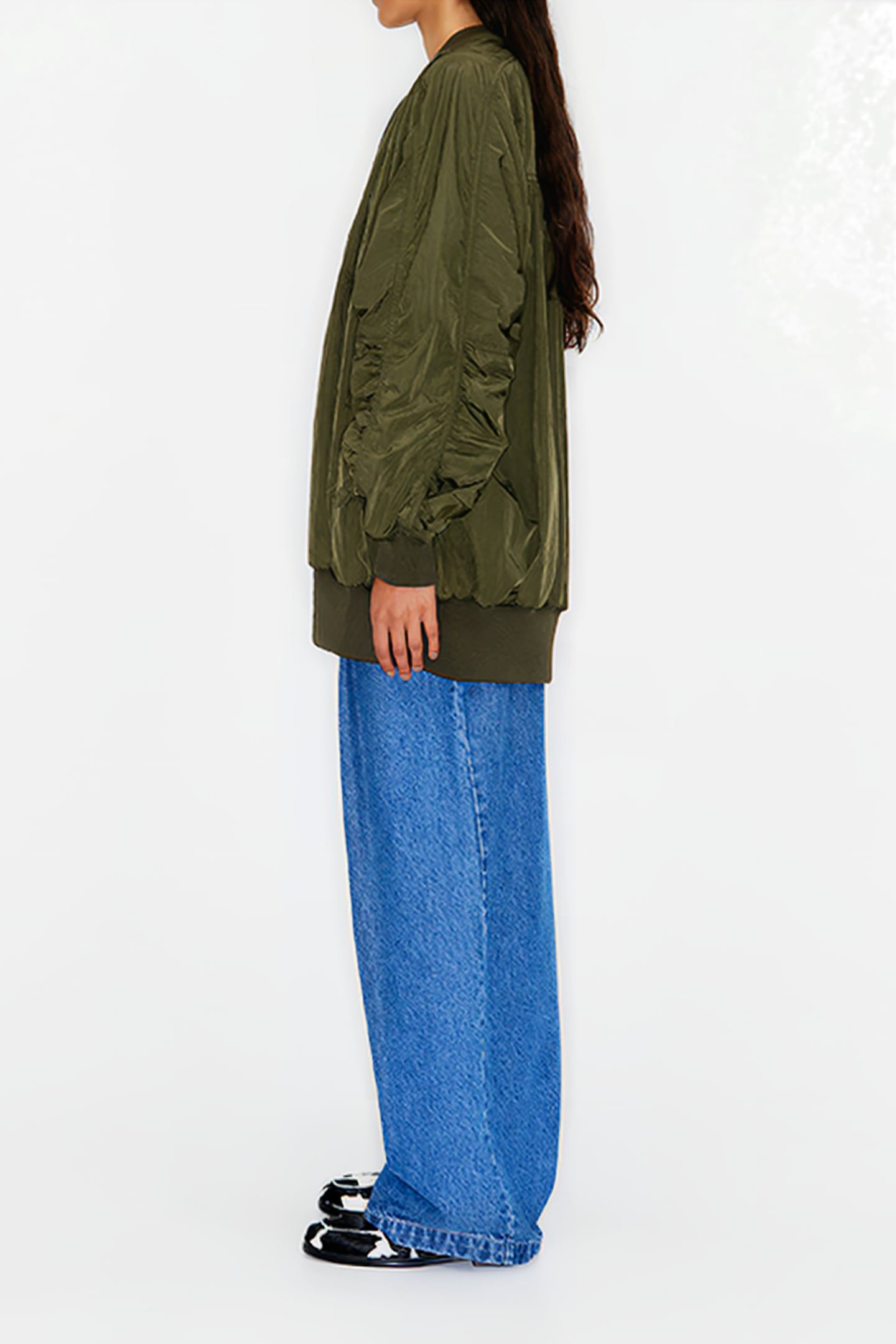 KHAKI NYLON BOMBER JACKET 4