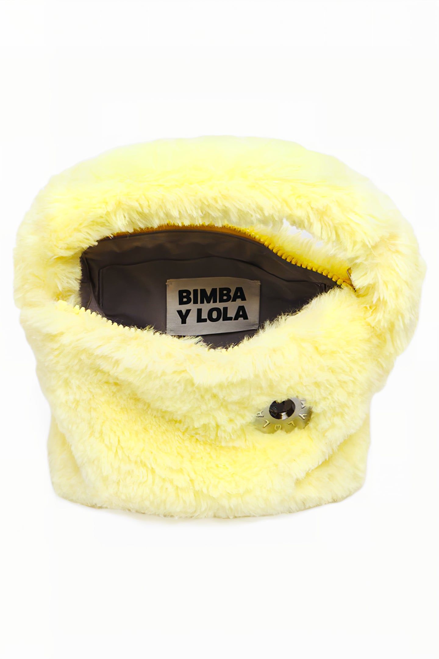 S YELLOW FUR HOBO BAG 3