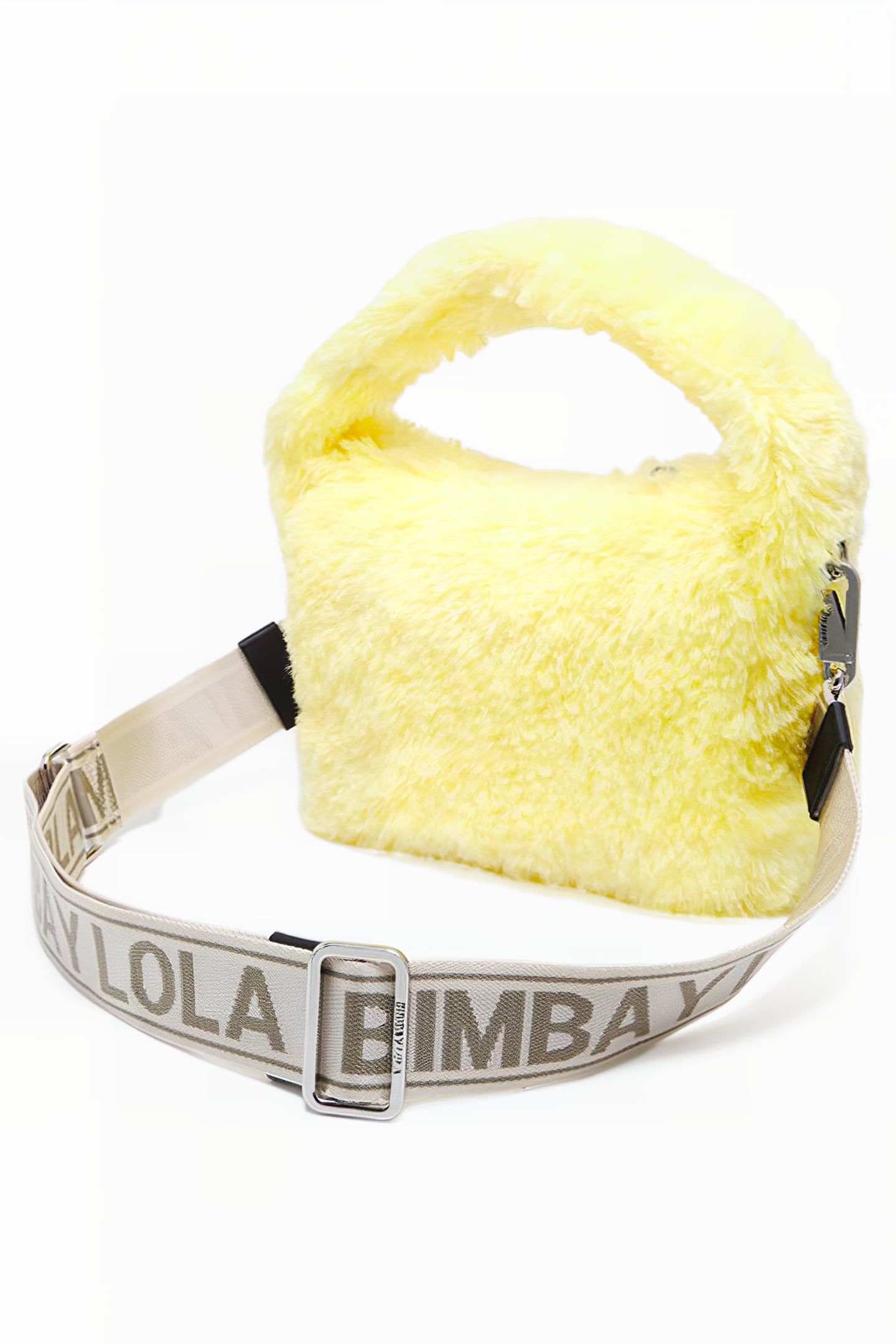 S YELLOW FUR HOBO BAG 2