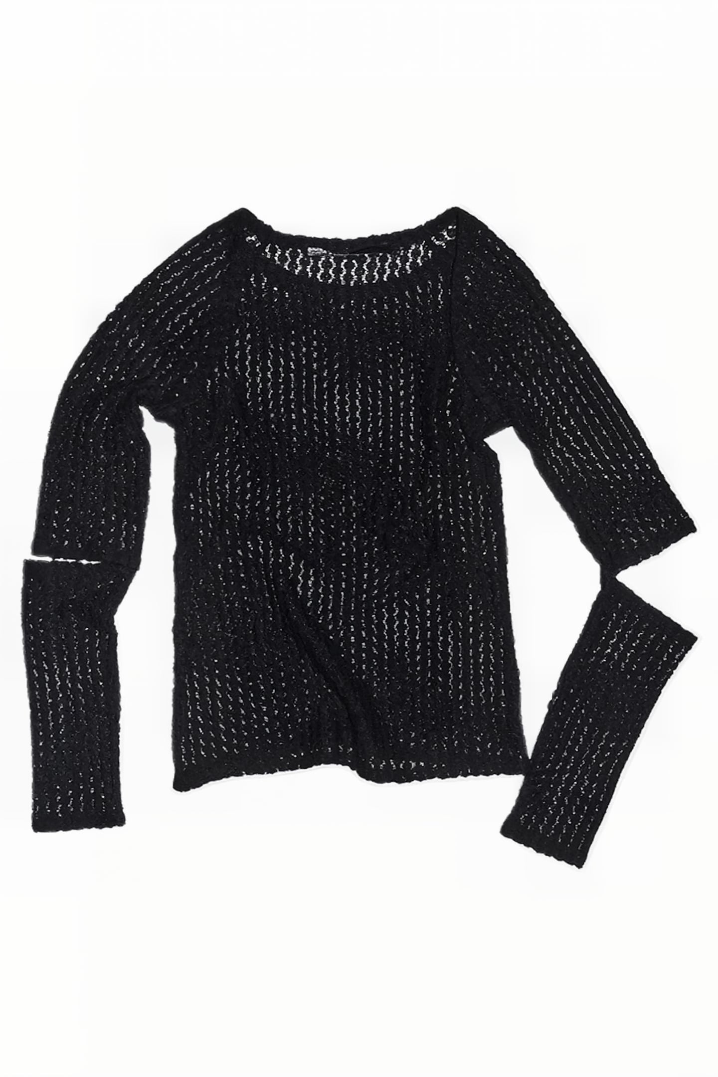 BLACK JERSEY-KNIT A-LINE T-SHIRT 3