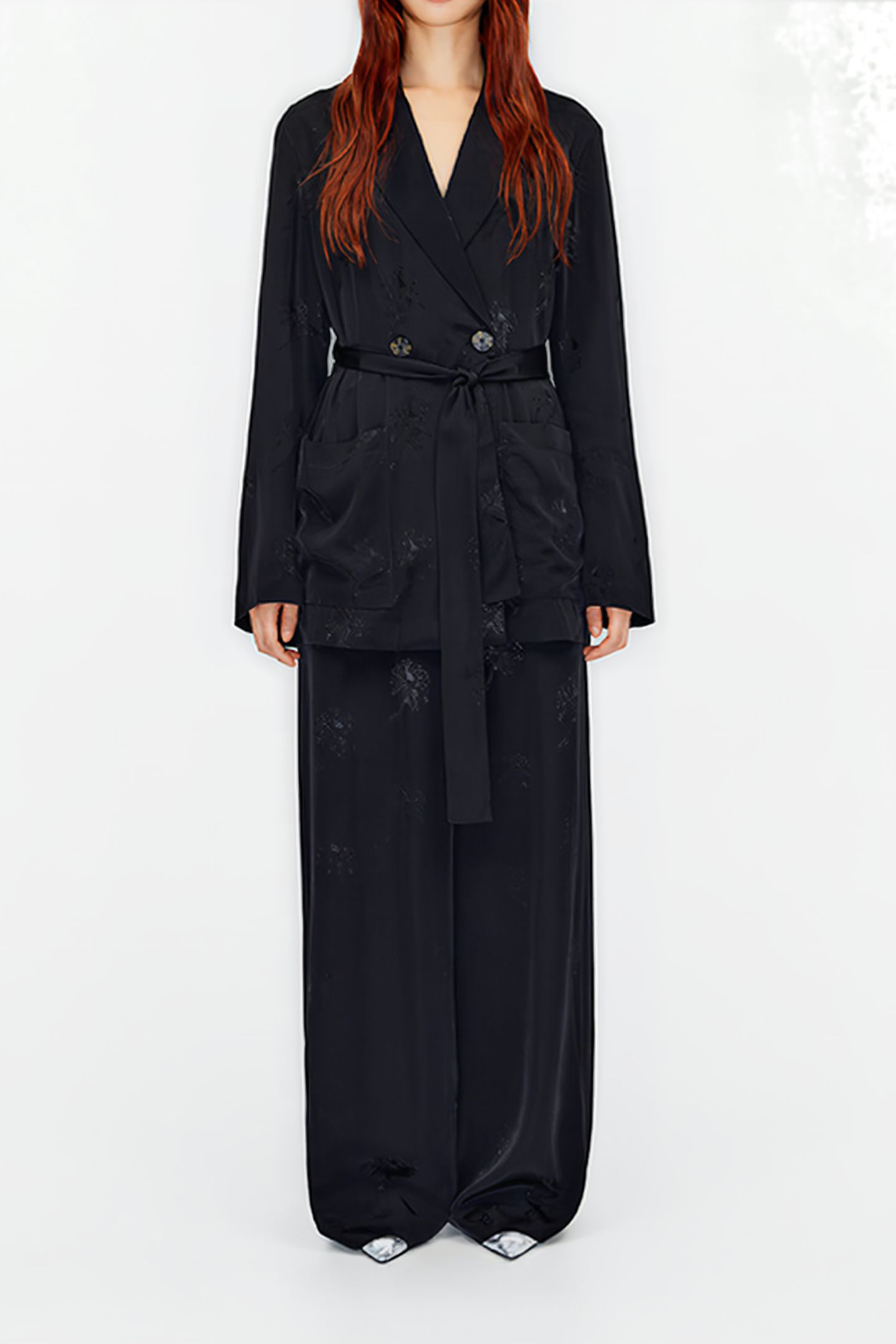 BLACK FLUID JACQUARD BLAZER 1