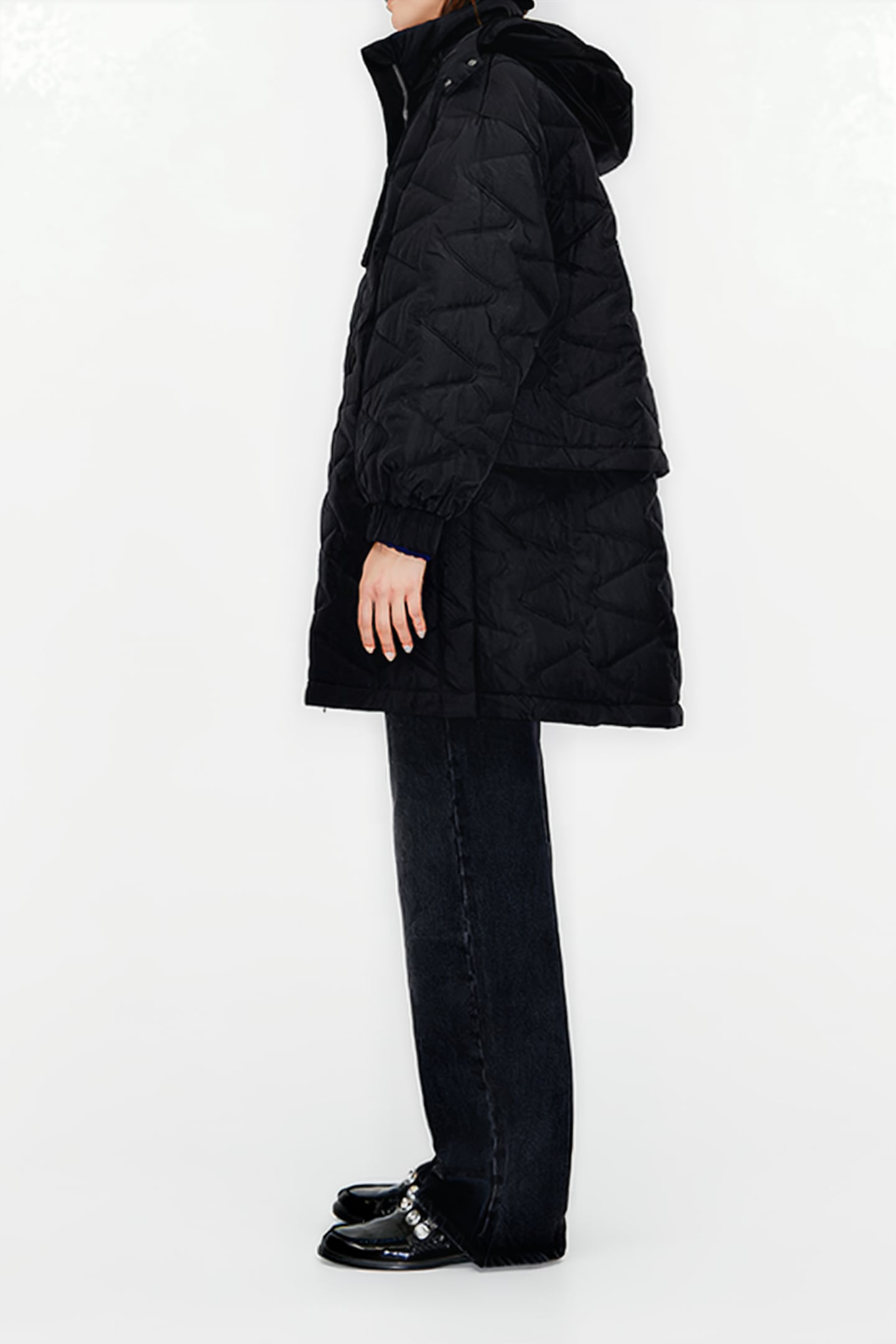 BLACK QUILTED MIDI PUFFER 4