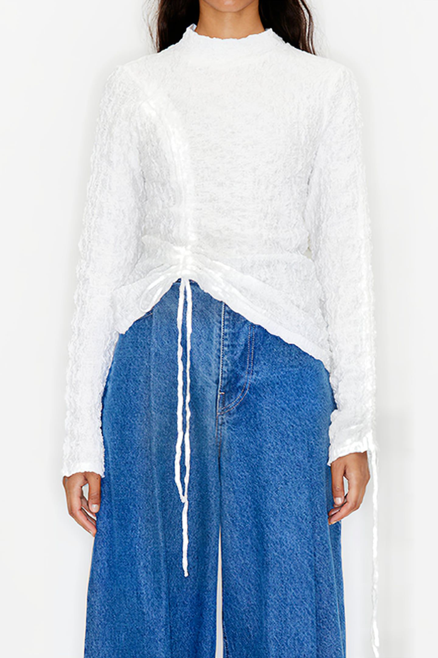 WHITE RUCHED T-SHIRT 1