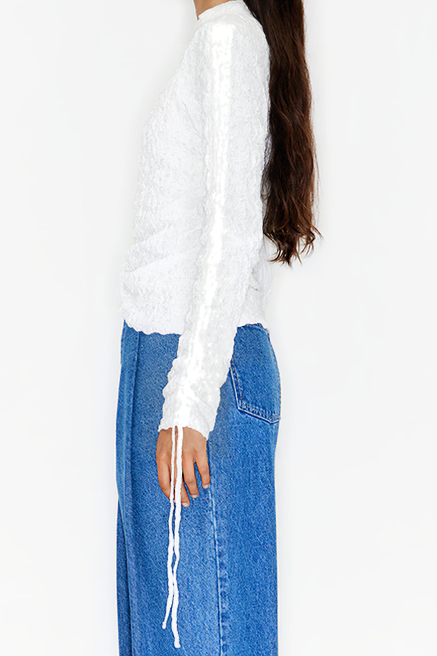 WHITE RUCHED T-SHIRT 4