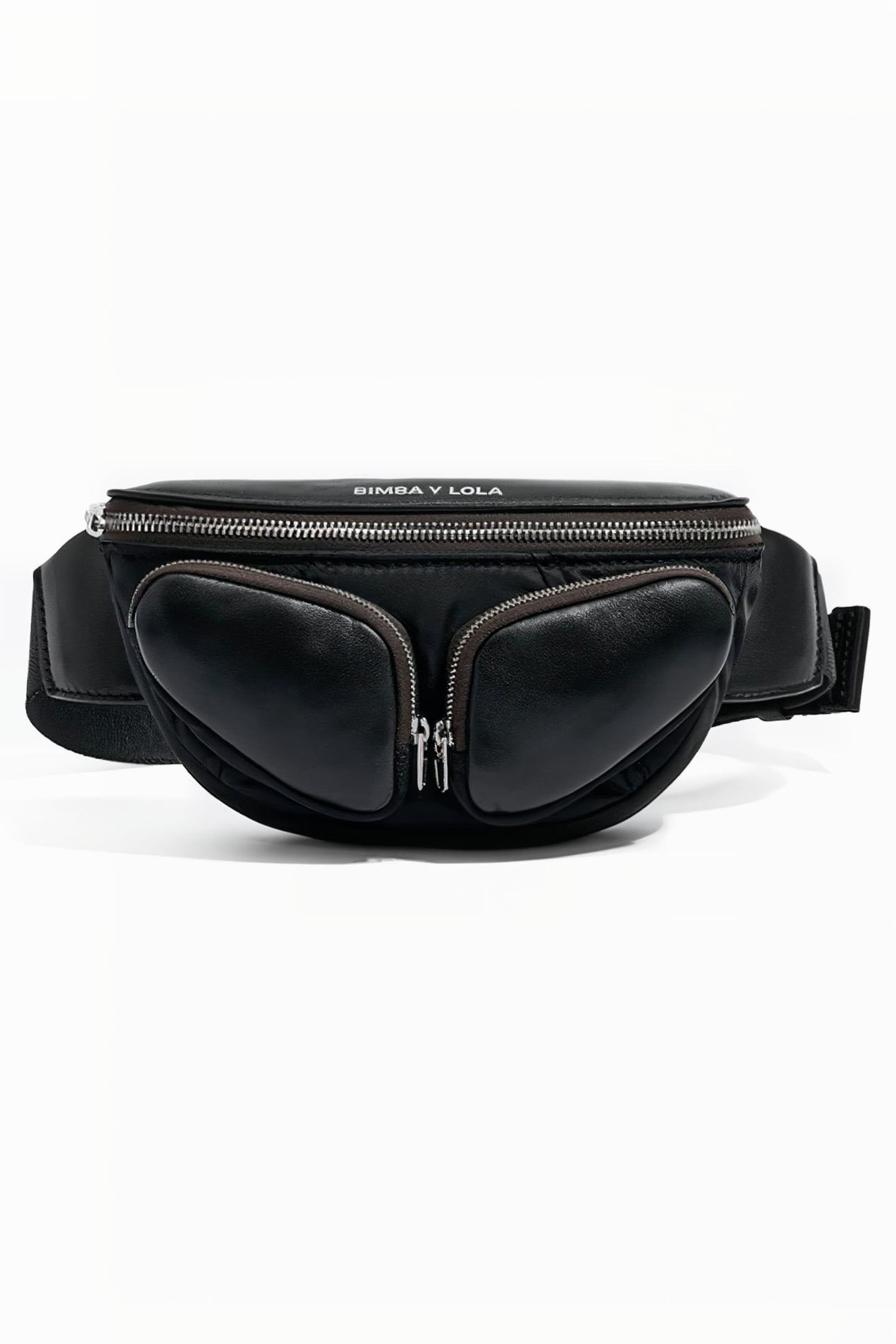 MINI BLACK LEATHER POCKET BUMBAG 1