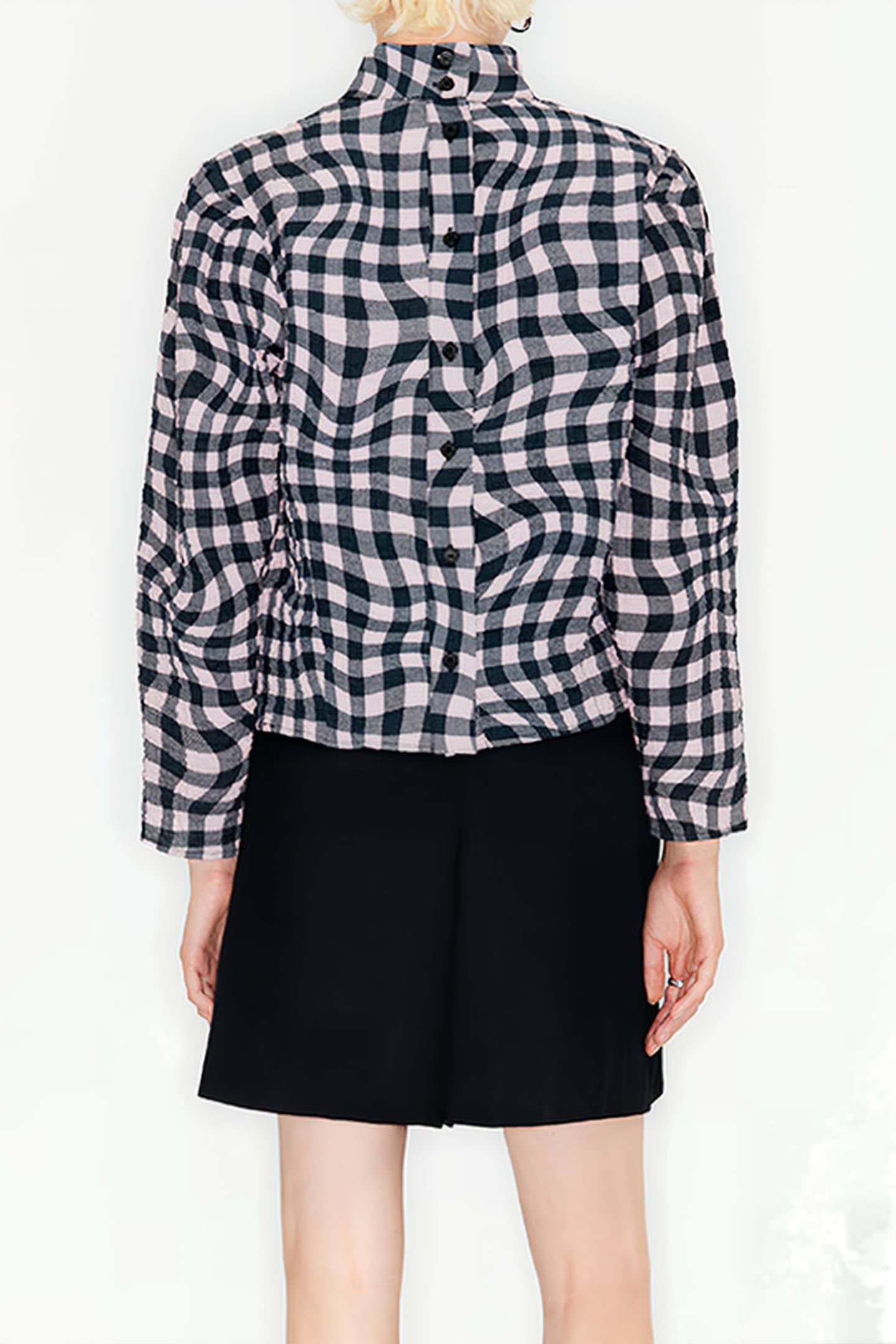 PINK VICHY LIQUID BOXY BLOUSE 2