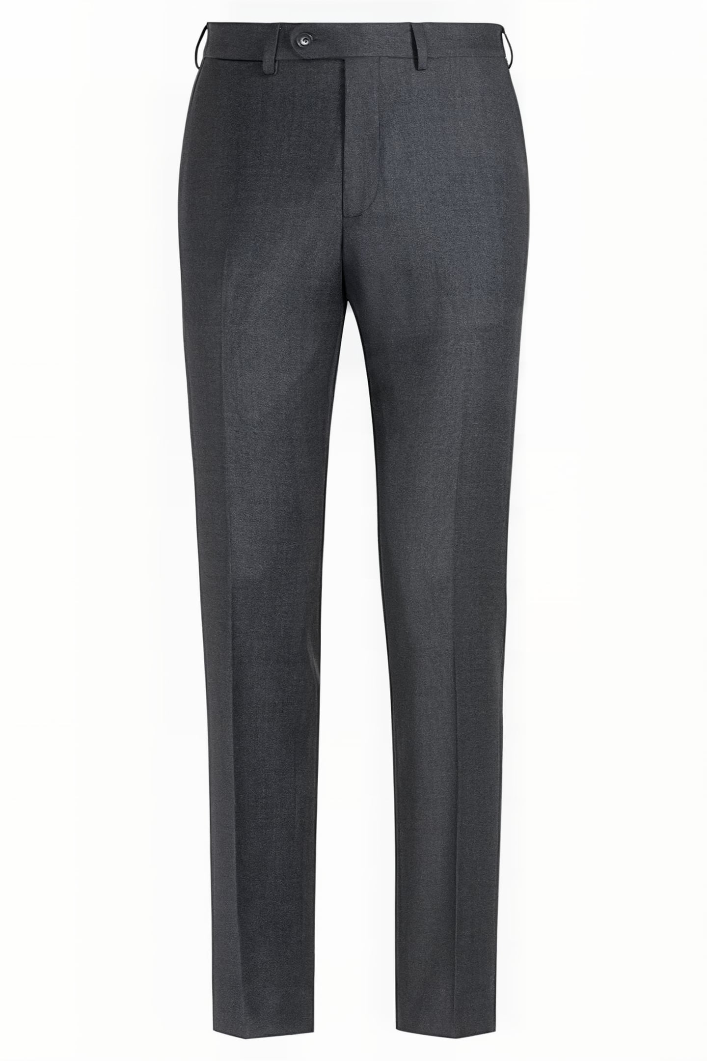DARK GREY BIRD'S EYE SLIM LEG STRAIGHT TROUSERS 2