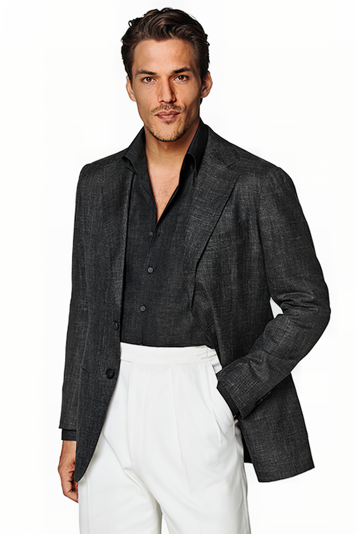 DARK GREY TAILORED FIT LAZIO BLAZER 1