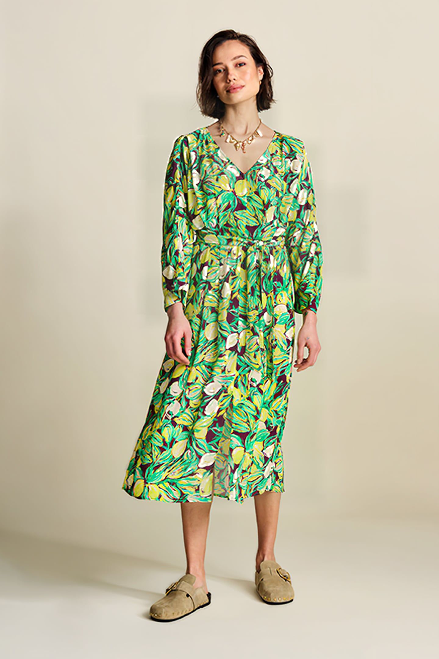 DRESS - LEMON TREE CRINKLE MULTI COLOUR 1