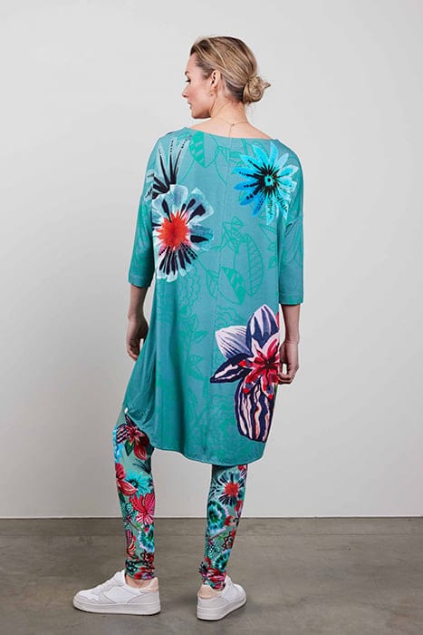 BASIC LEGGINGS PRINT GRANITE GREEN WITH FLORAL MEDLEY 4
