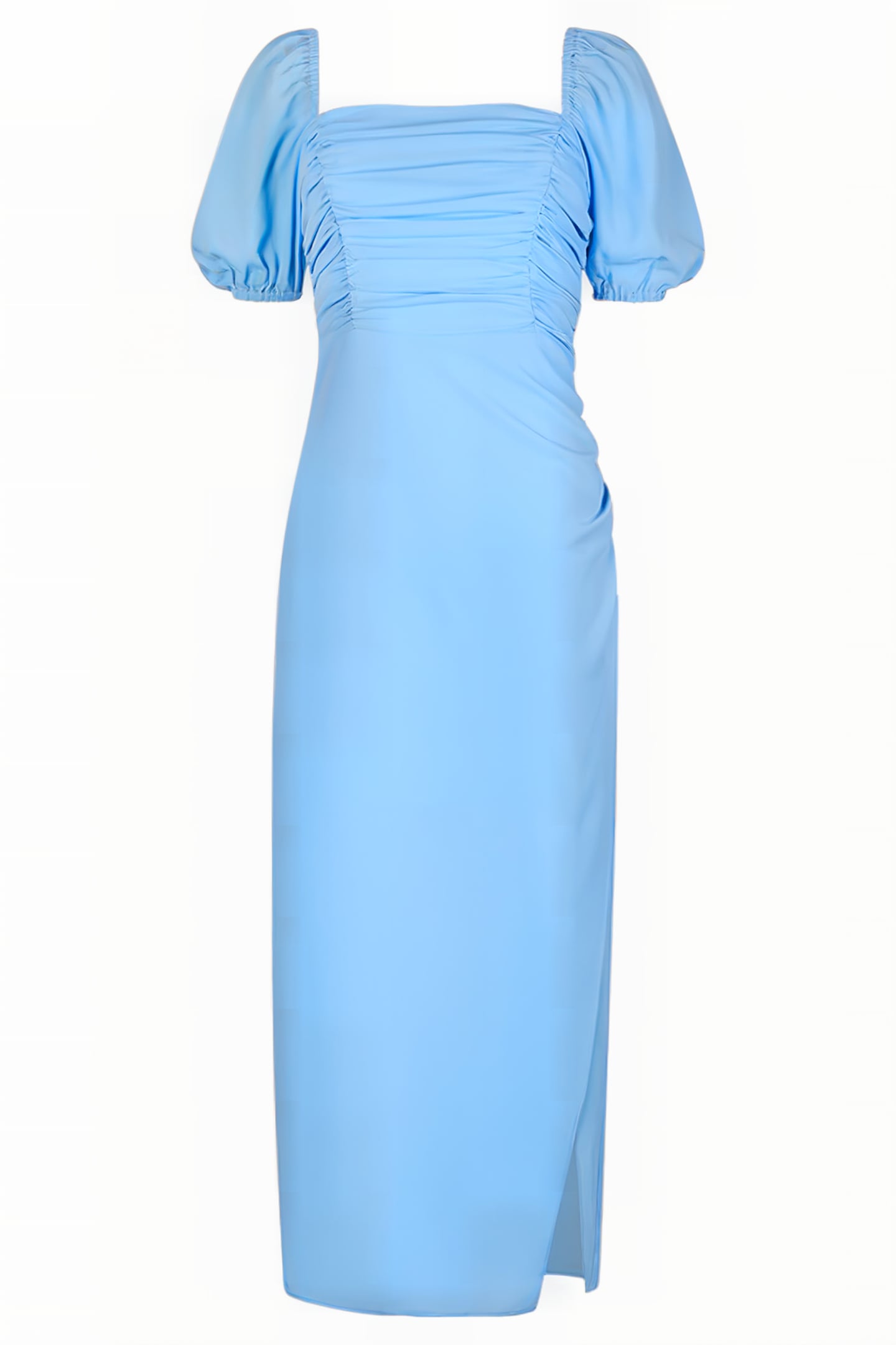 AFINA VERONA RUCHED MIDI DRESS BLUE 3
