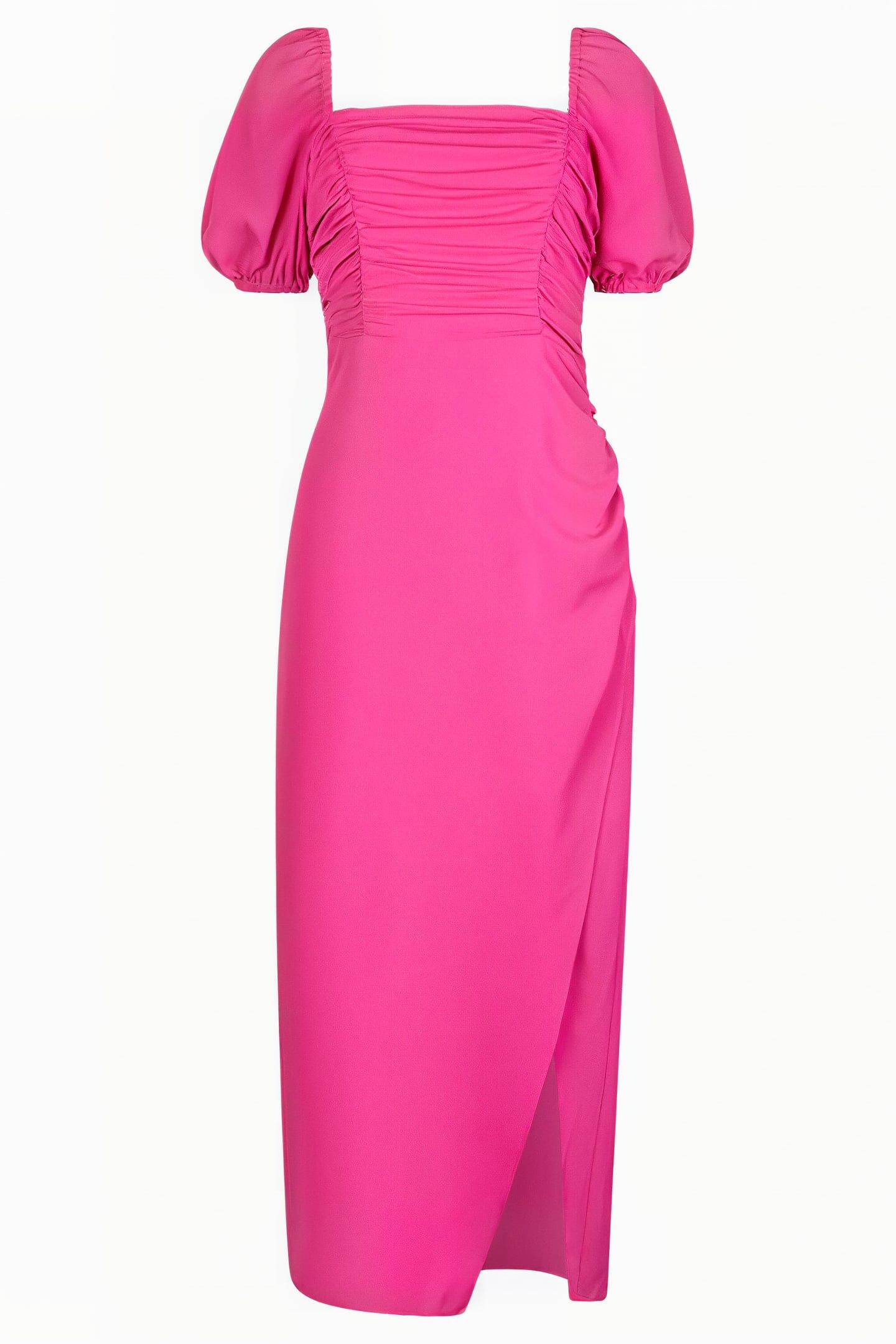 AFINA VERONA RUCHED MIDI DRESS RED 1