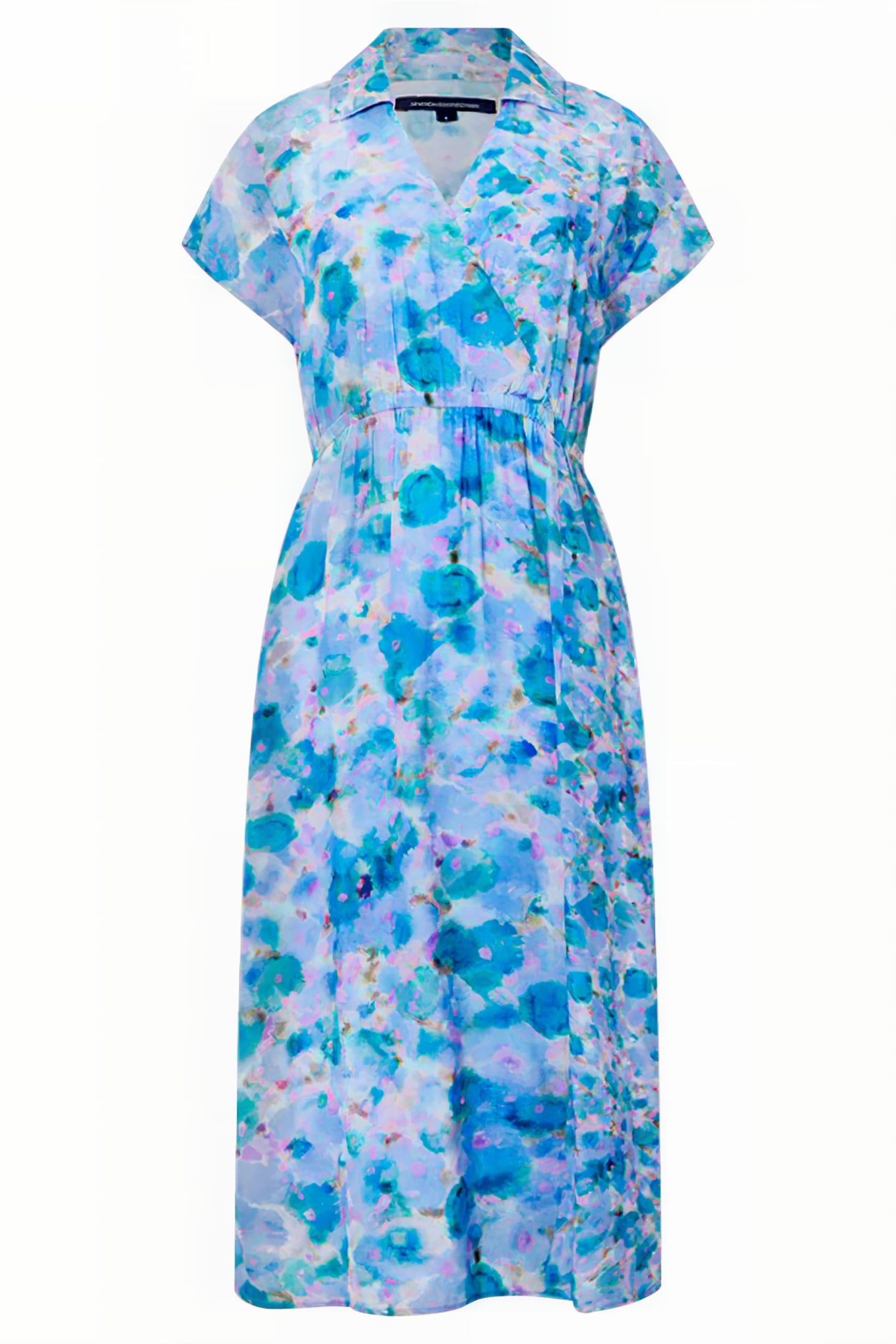 GRETHA DRAPE WRAP DRESS BLUE 4