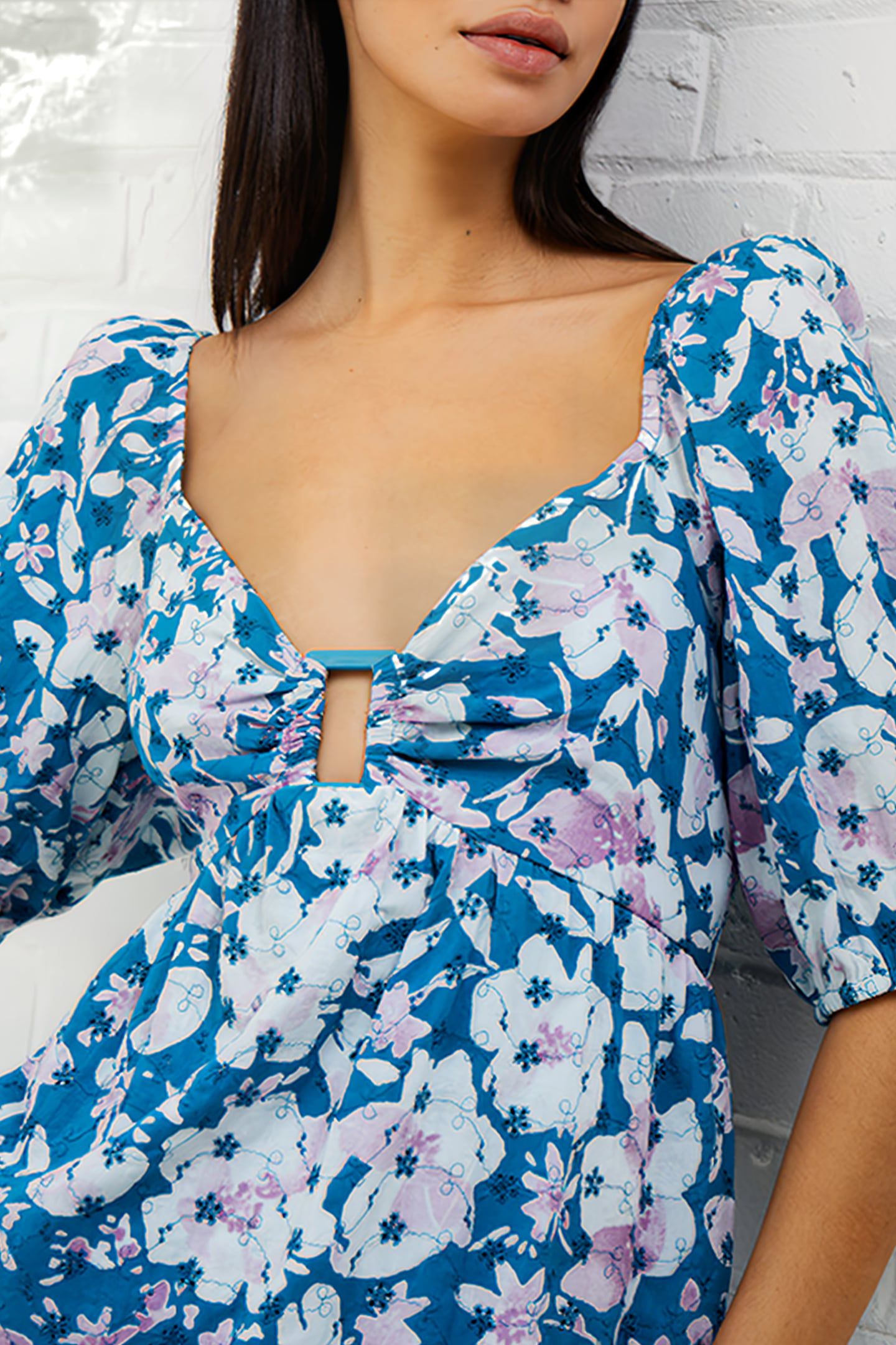 DREANNA COTTON MINI DRESS BLUE 6