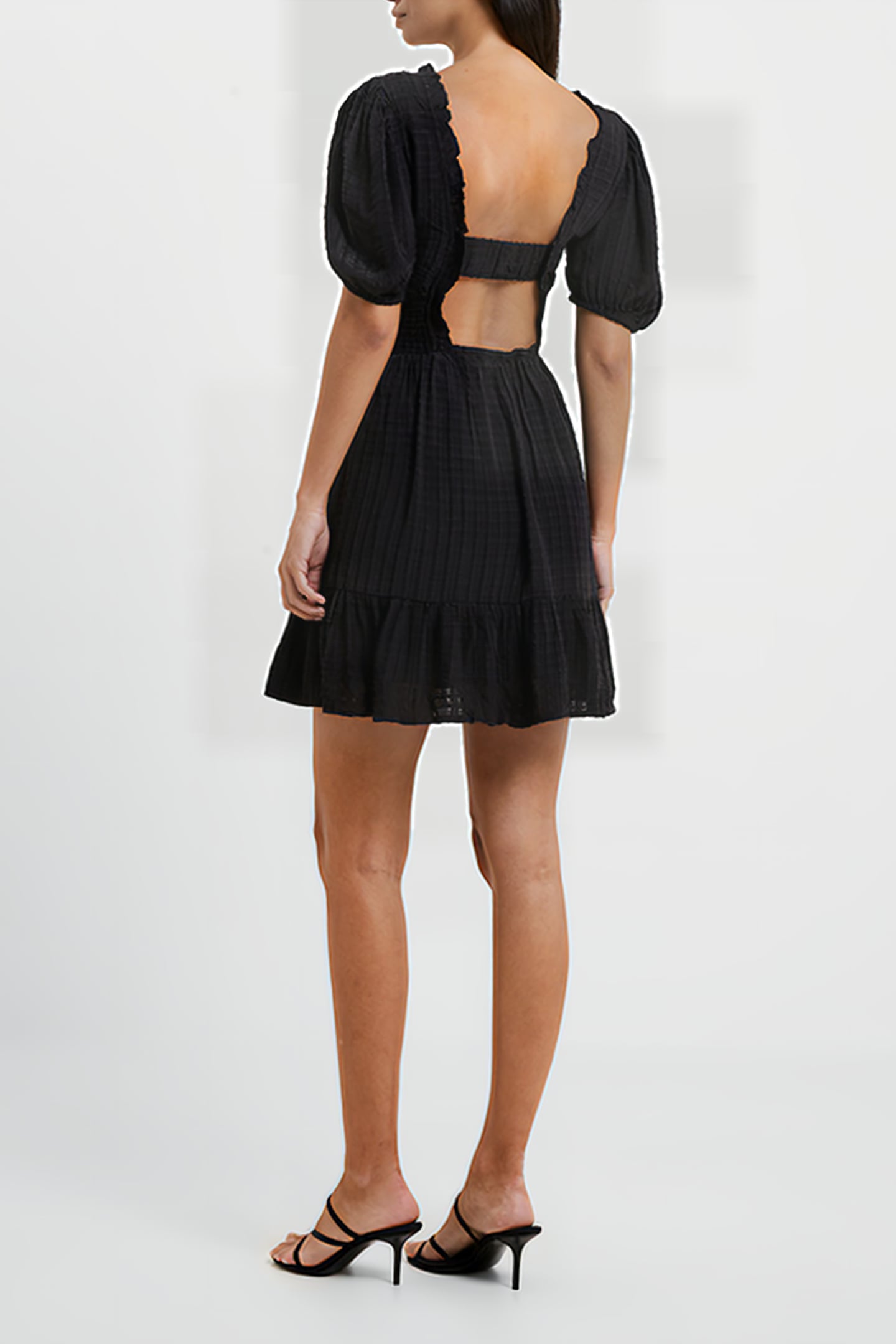 BIRCH PUFF SLEEVE DRESS BLACK 3