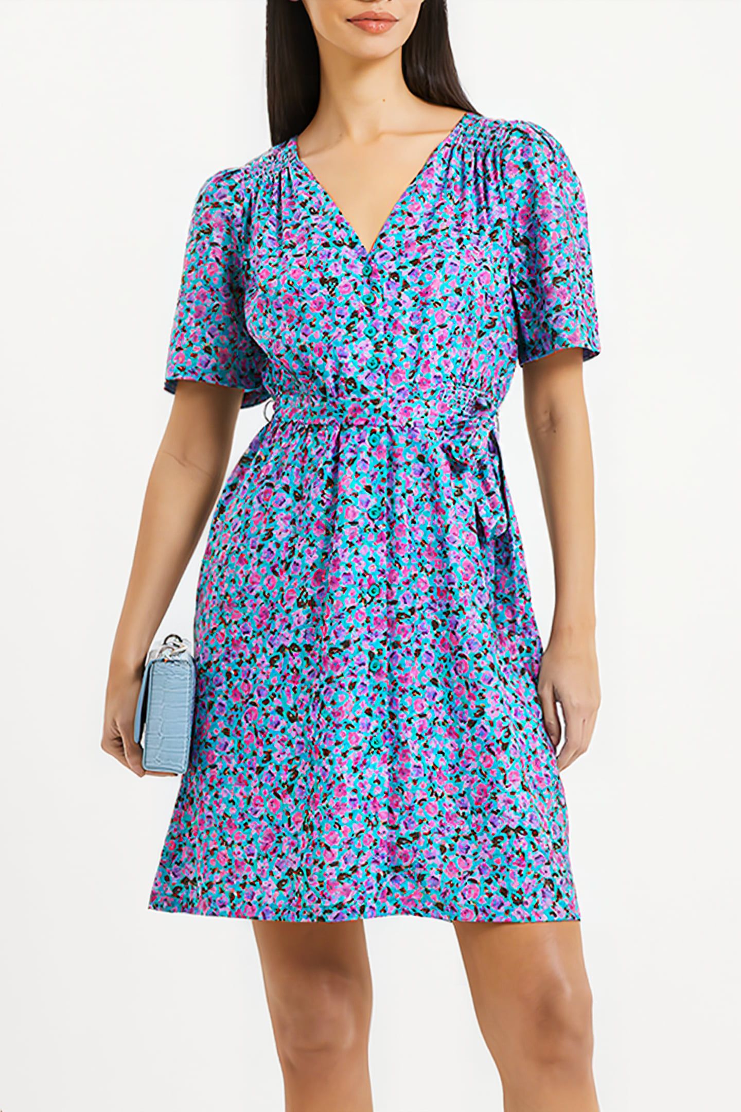 ALEZZIA ELY JACQUARD SS DRESS GREEN 3