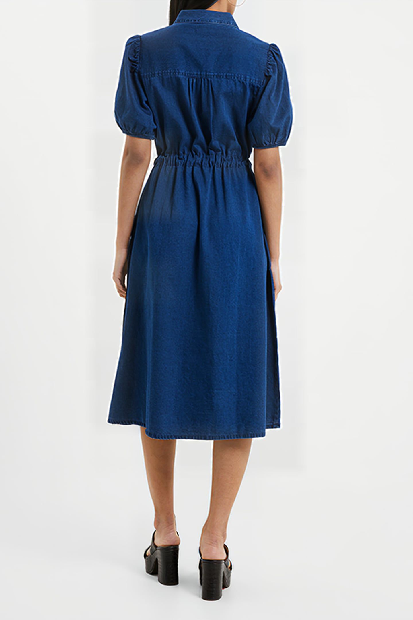 ZAVES CHAMBRAY SS SHIRT DRESS BLUE 2