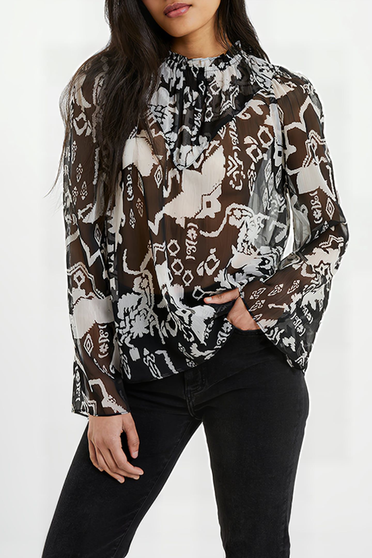 DEON HALLIE HIGH NK POPOVER BLACK 1