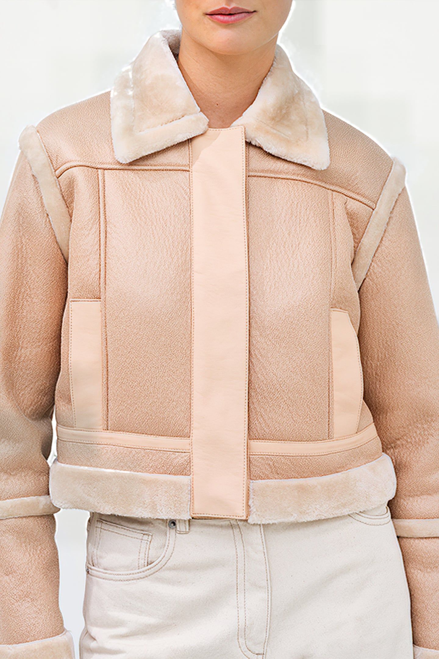 BELEN FAUX FUR L/S CROP JKT BROWN 4