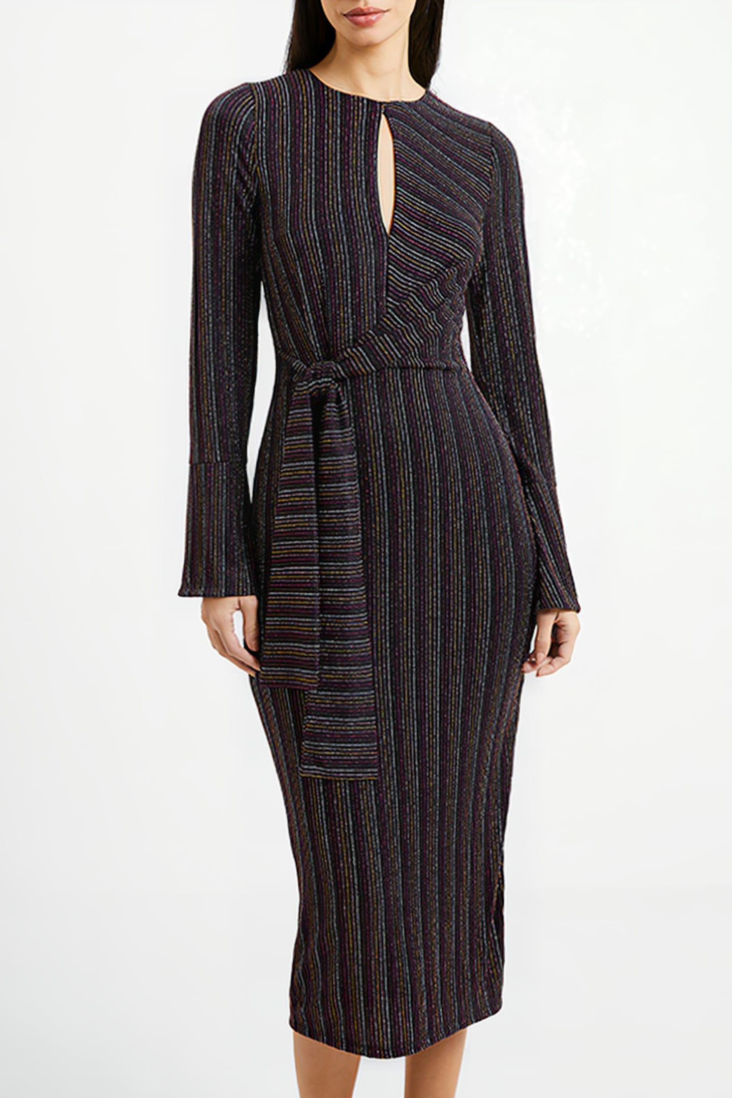 PAULA KEYHOLE DRESS BLACK 1