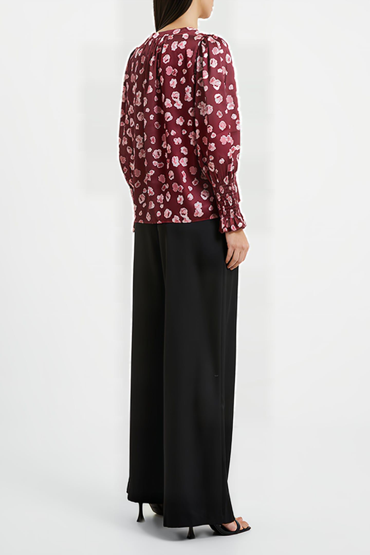 BRONWEN ALEEYA SATIN LS V NK BROWN 3