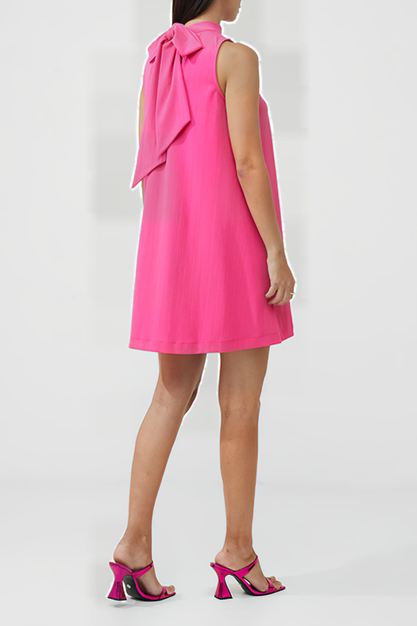 RIBBED JERSEY BOW BACK DRESS PURPLE 3