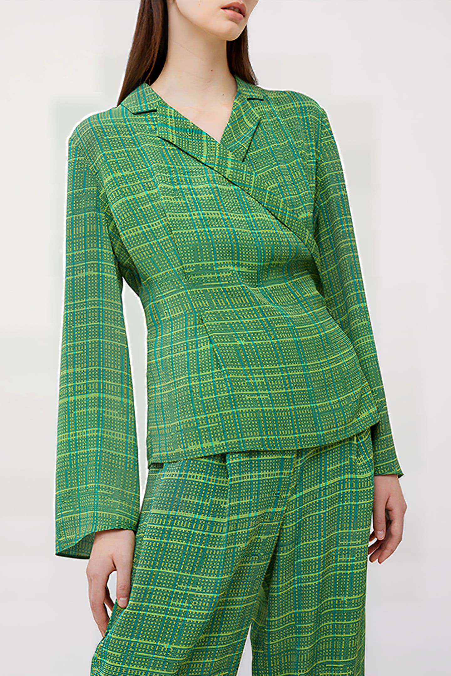 CARMEN CREPE TOP GREEN 1