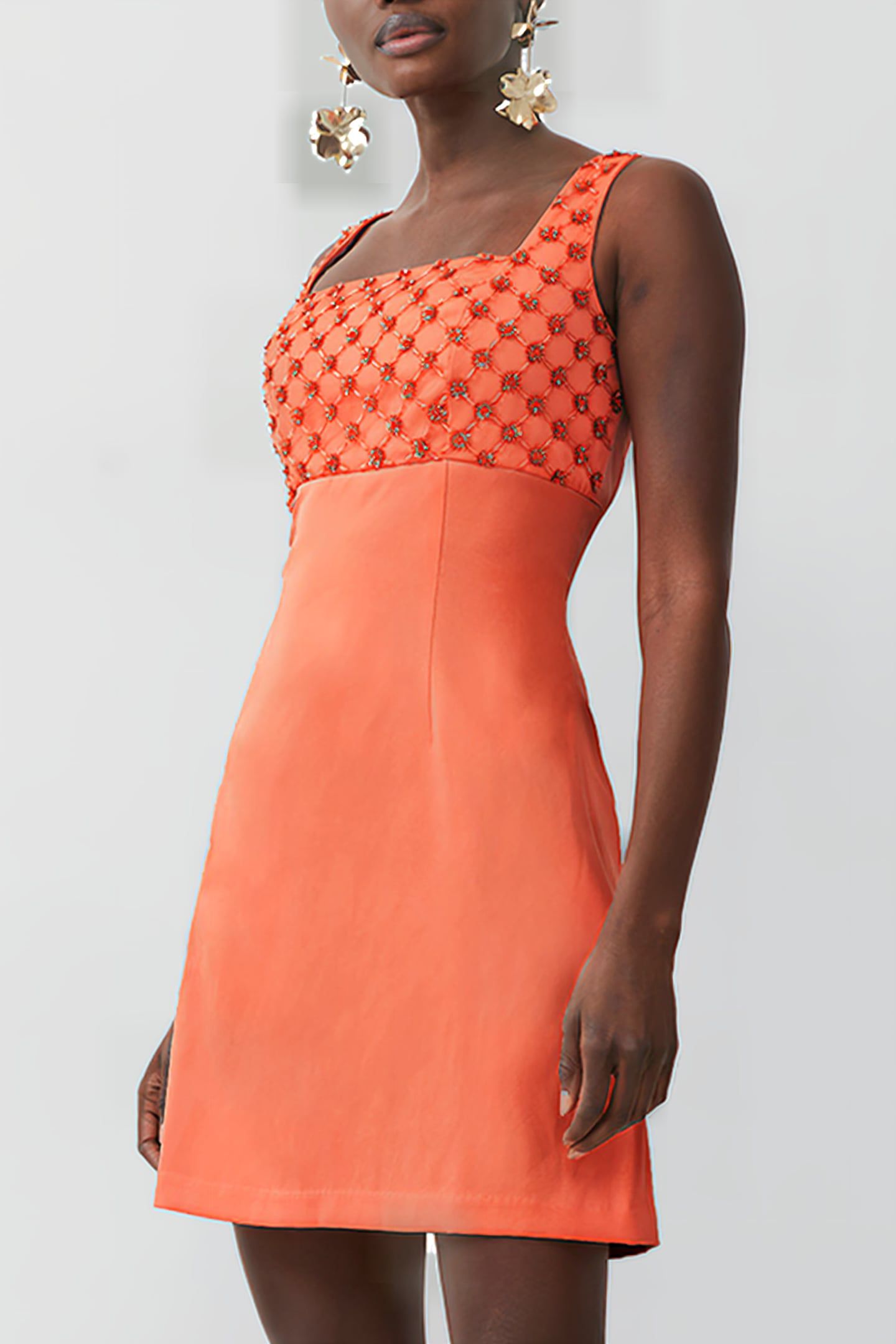 EMBROIDERED DARCY CREPE RED 1