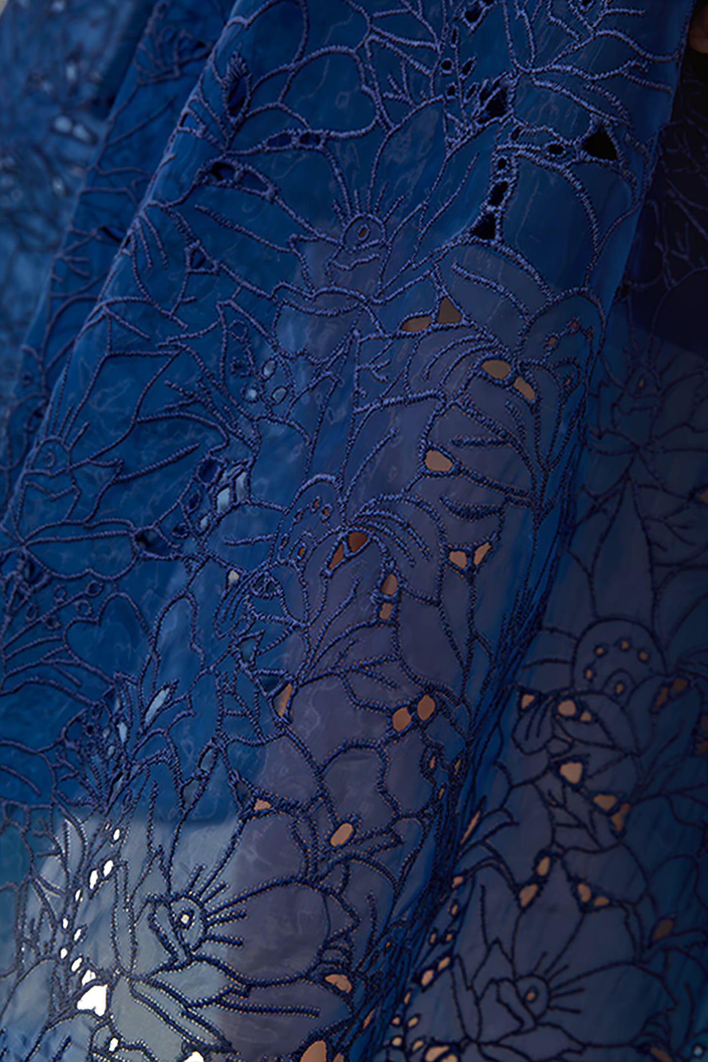 EMBROIDERED LACE STRAPPY DRESS BLUE 5
