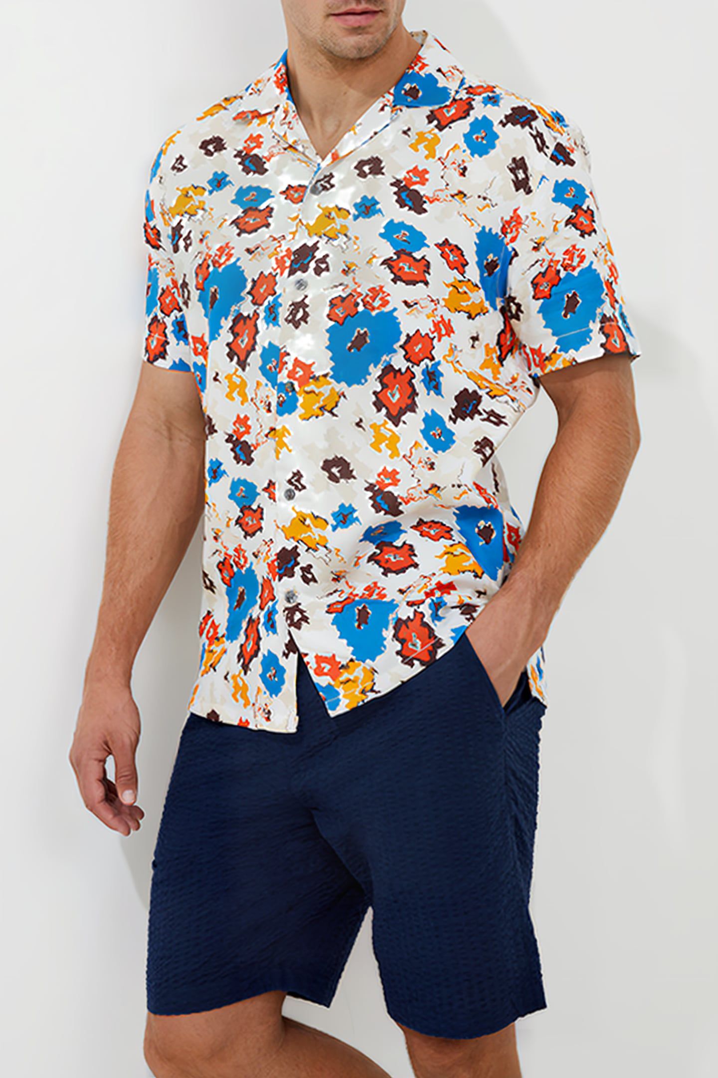 REVER COLLAR PRINT SHIRT MISC. 1