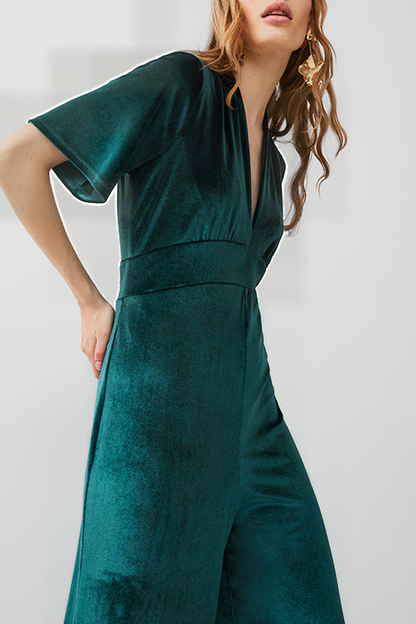 SULA VELVET SS JUMPSUIT GREEN 4