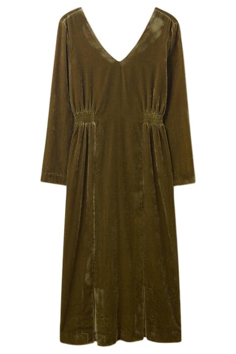 NADIA VELVET DRE DARK CHARTREUSE 2