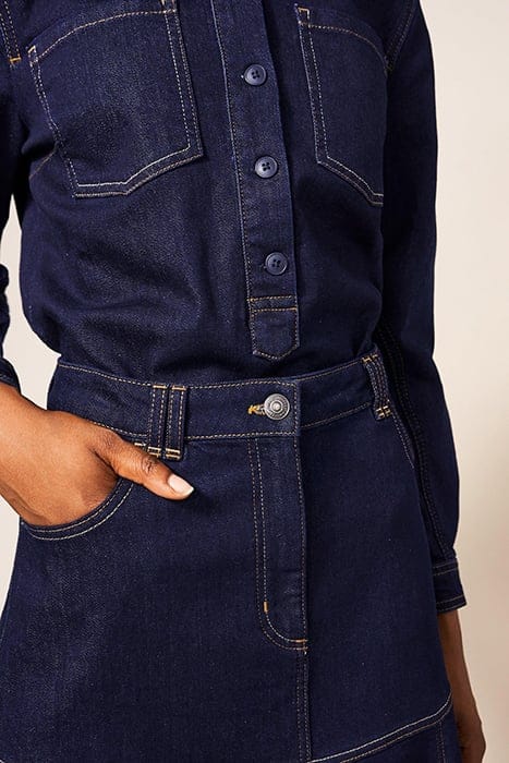 QUINN RINSE DENIM SKIRT DARK DENIM 3