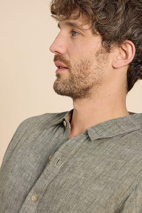 PEMBROKE LINEN SHIRT KHAKI GREEN 4