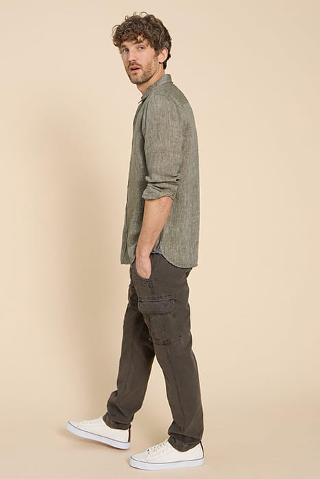 PEMBROKE LINEN SHIRT KHAKI GREEN 3