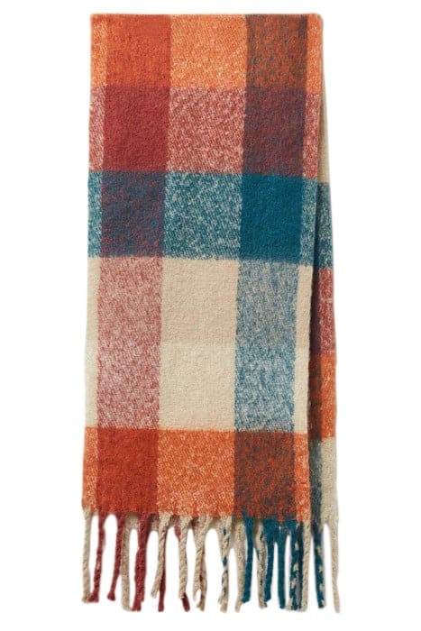 SHELLY BRUSHED CHECK SCARF ORANGE 2