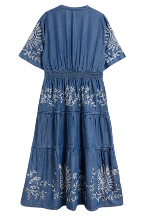 ISLA EMBROIDERED DENIM DRE LIGHT DENIM 2