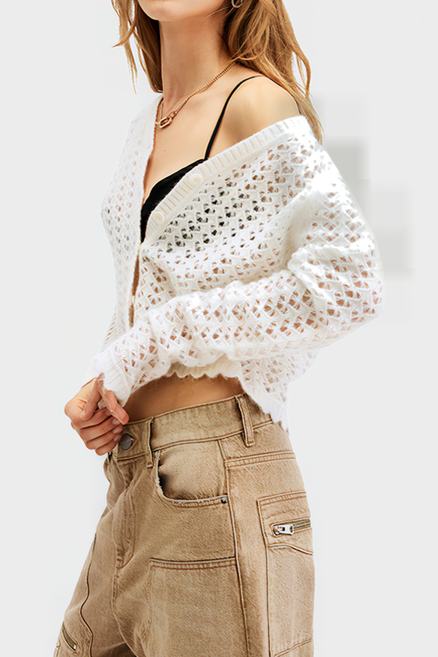 トップス VIVIANO VIVIAN CARDIGAN CHALK WHITE | Online Outlet | Otrium
